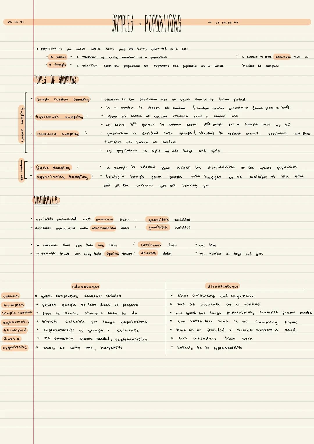 Edexcel Year 12 Statistics Study Notes and Revision PDF