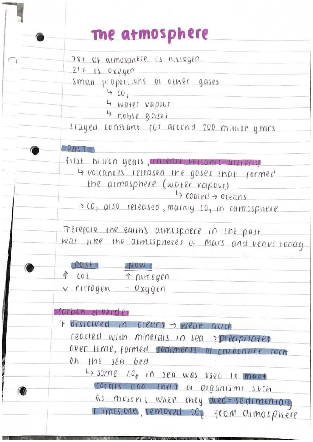 The atmosphere gcse chemistry notes topic 9