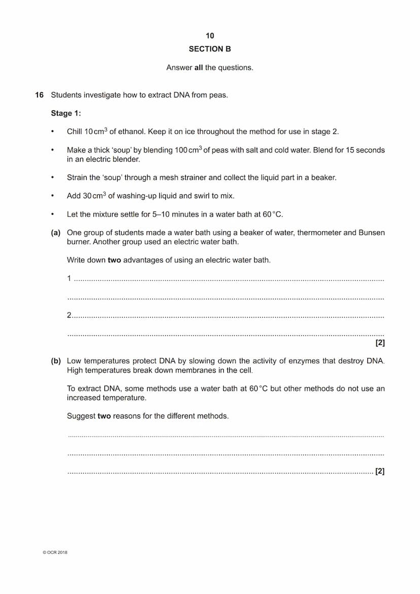 *7089391319*
OCR
Oxford Cambridge and RSA
H
GCSE (9-1) Biology A (Gateway Science)
J247/03 Paper 1, B1-B3 and B7 (Higher Tier)
Tuesday 15 Ma