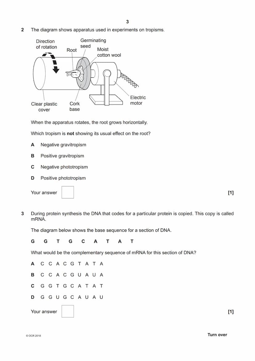 *7089391319*
OCR
Oxford Cambridge and RSA
H
GCSE (9-1) Biology A (Gateway Science)
J247/03 Paper 1, B1-B3 and B7 (Higher Tier)
Tuesday 15 Ma