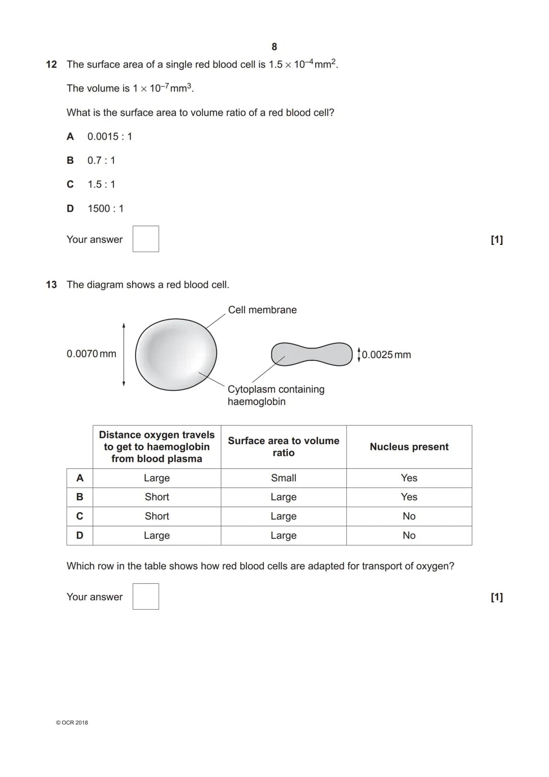 *7089391319*
OCR
Oxford Cambridge and RSA
H
GCSE (9-1) Biology A (Gateway Science)
J247/03 Paper 1, B1-B3 and B7 (Higher Tier)
Tuesday 15 Ma