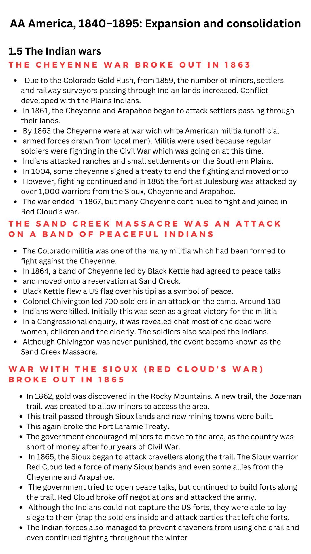 GCSE HISTORY
AQA UNDERSTANDING THE MODERN WORLD
with
SECTION A- AA AMERICA 1840-1895:
expansion and consolidation TABLE OF CONTENTS
UNDERSTA