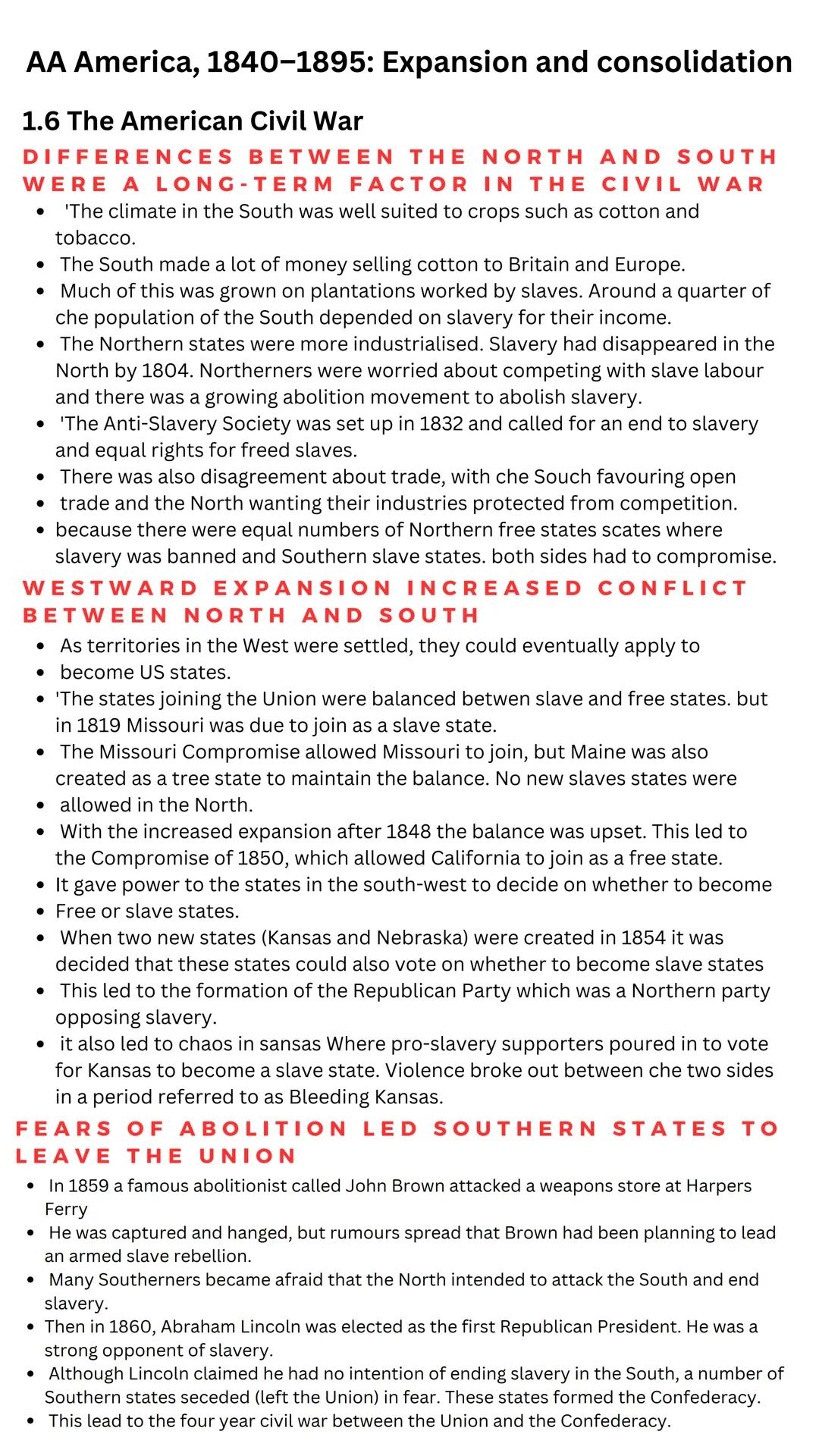 GCSE HISTORY
AQA UNDERSTANDING THE MODERN WORLD
with
SECTION A- AA AMERICA 1840-1895:
expansion and consolidation TABLE OF CONTENTS
UNDERSTA