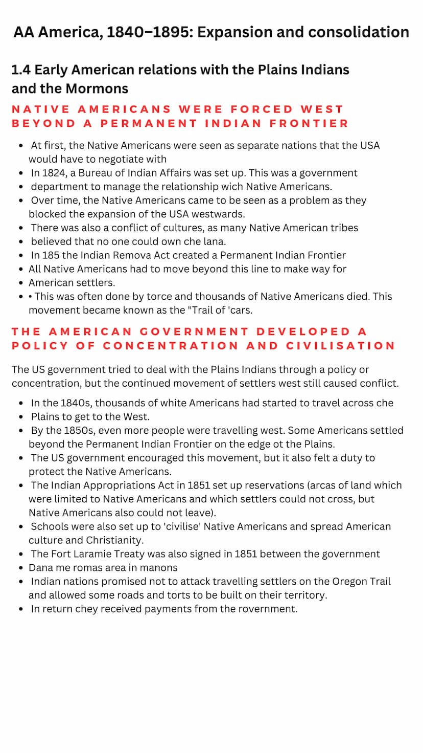 GCSE HISTORY
AQA UNDERSTANDING THE MODERN WORLD
with
SECTION A- AA AMERICA 1840-1895:
expansion and consolidation TABLE OF CONTENTS
UNDERSTA