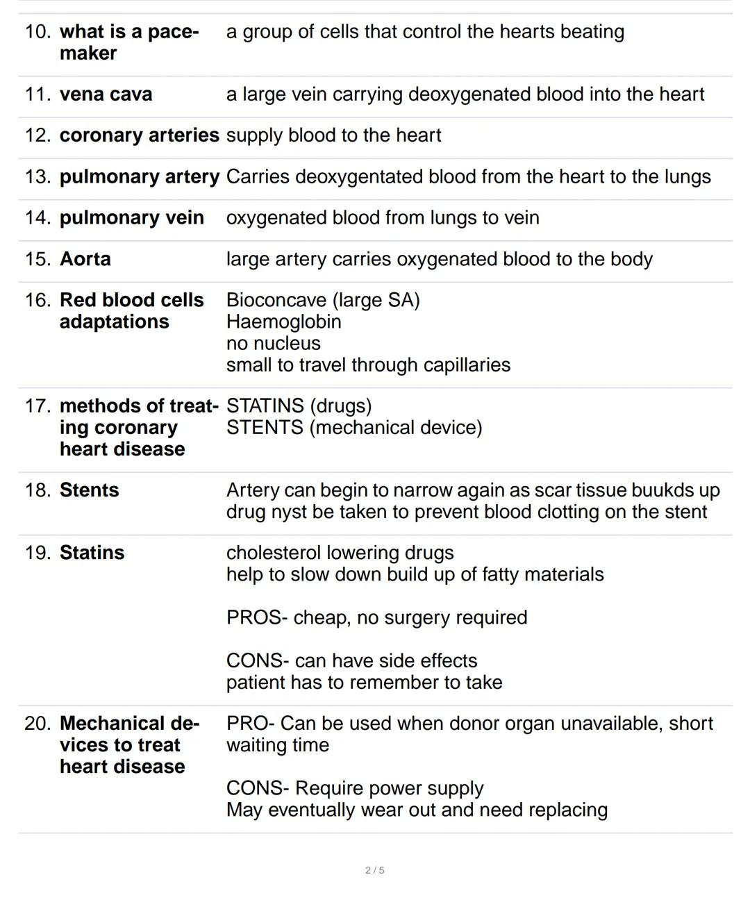 1. Three types of arteries, veins, capillaries
blood vessels
2. What is the prob- Blood loses a lot of pressure and therefore travels slowly