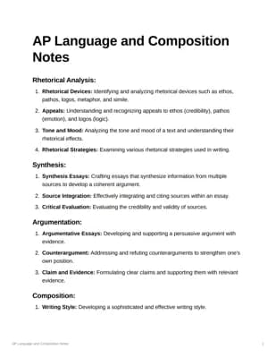 Know AP Language and Composition Notes thumbnail