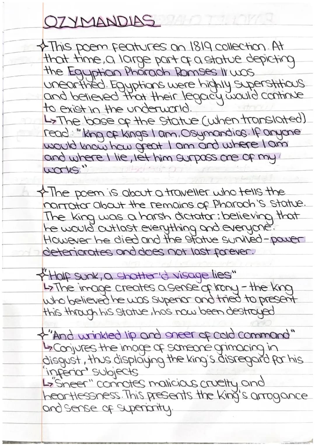 Poetry - Power and Conflict - Ozymandias
