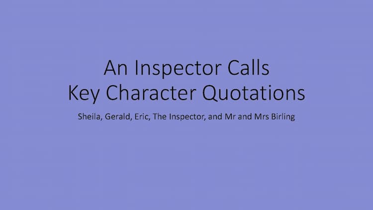 Know An Inspector Calls - Key Character Quotations thumbnail