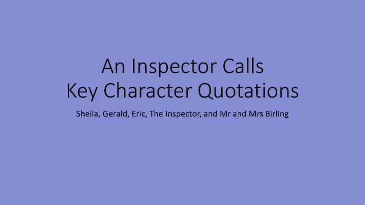 Know An Inspector Calls - Key Character Quotations thumbnail