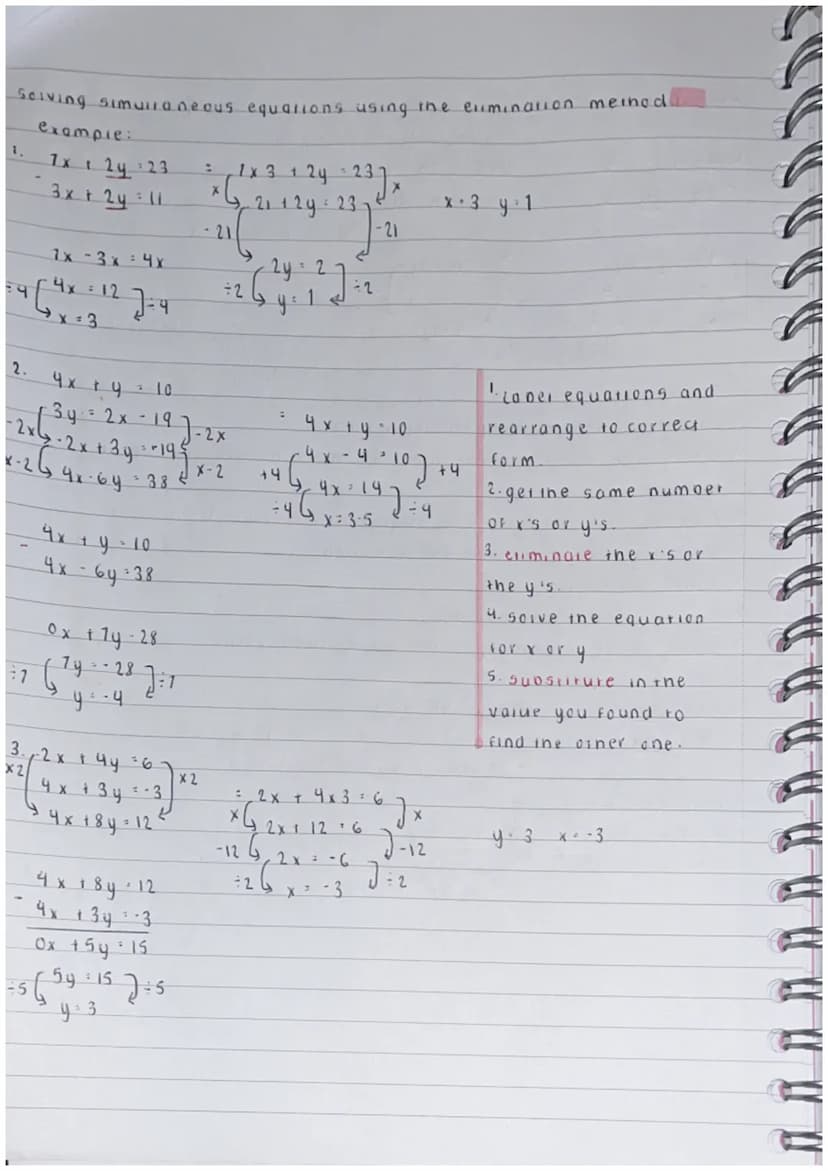 solving simultaneous equallons using sunsillusion
exercise:
³. y. 5x -4
y 3x + 12
5x4 = 3x + 12
-12
-5x
:2
+26
- 4 = 3x 112
5x-16 = 3x
2. 3y