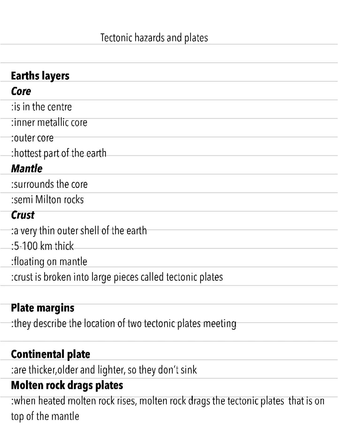 Tectonic hazards and plates gcse geography 