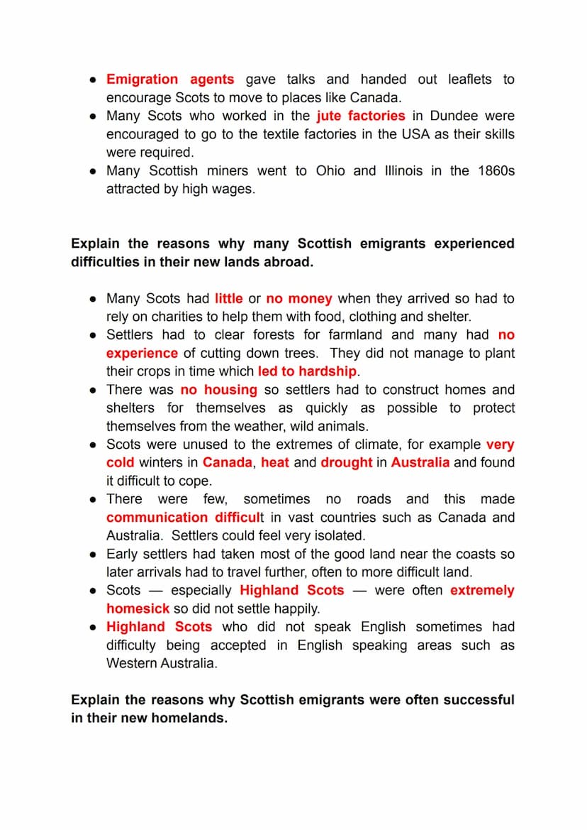 National 5 History Revision Notes
Migration and Empire 1830 - 1939
Migration and Empire 1830-1939
A Describe the contribution of Irish immig