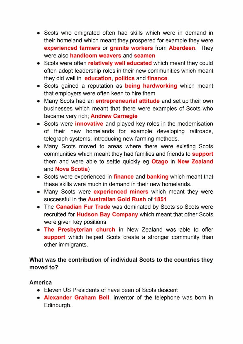 National 5 History Revision Notes
Migration and Empire 1830 - 1939
Migration and Empire 1830-1939
A Describe the contribution of Irish immig