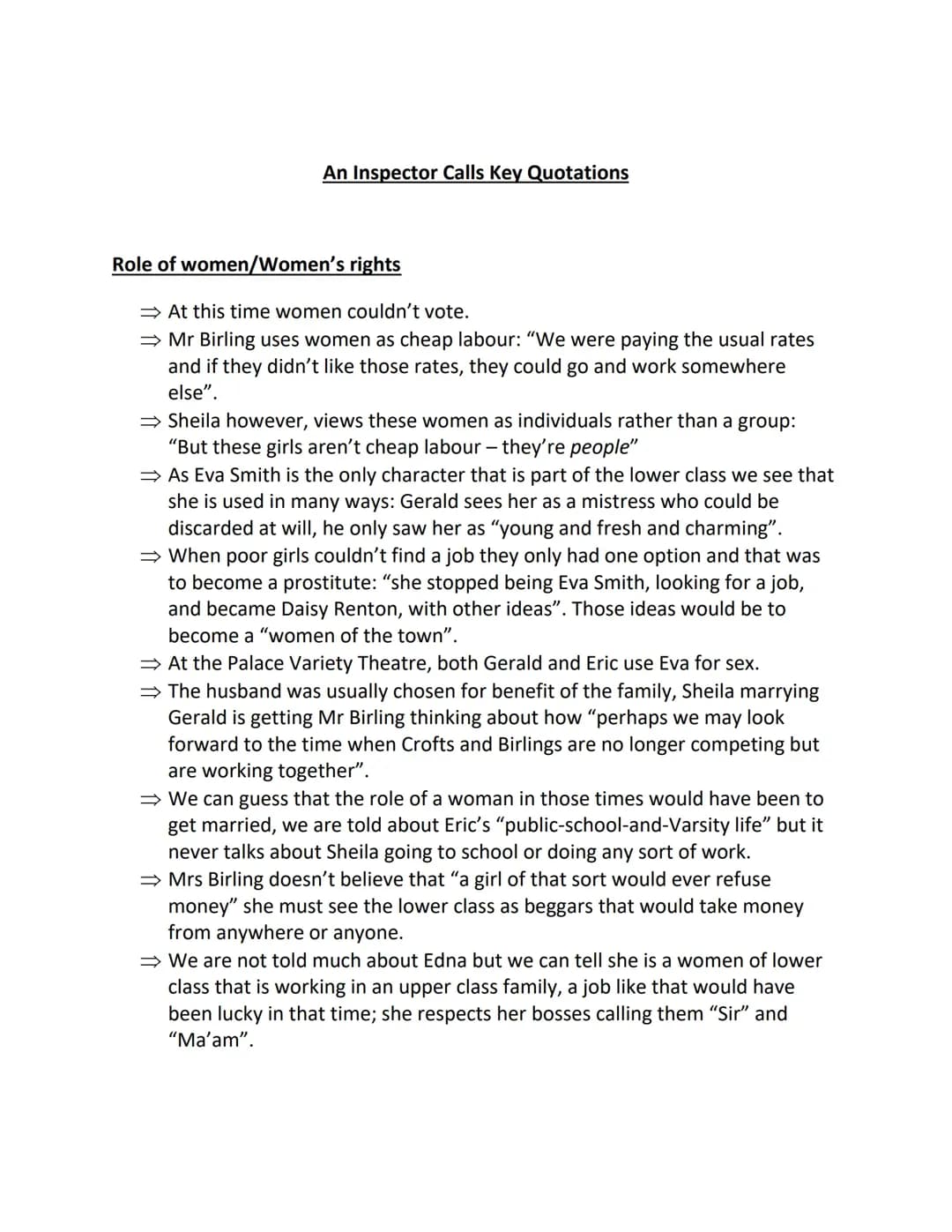 Understanding Gender in An Inspector Calls: Quotes & Analysis