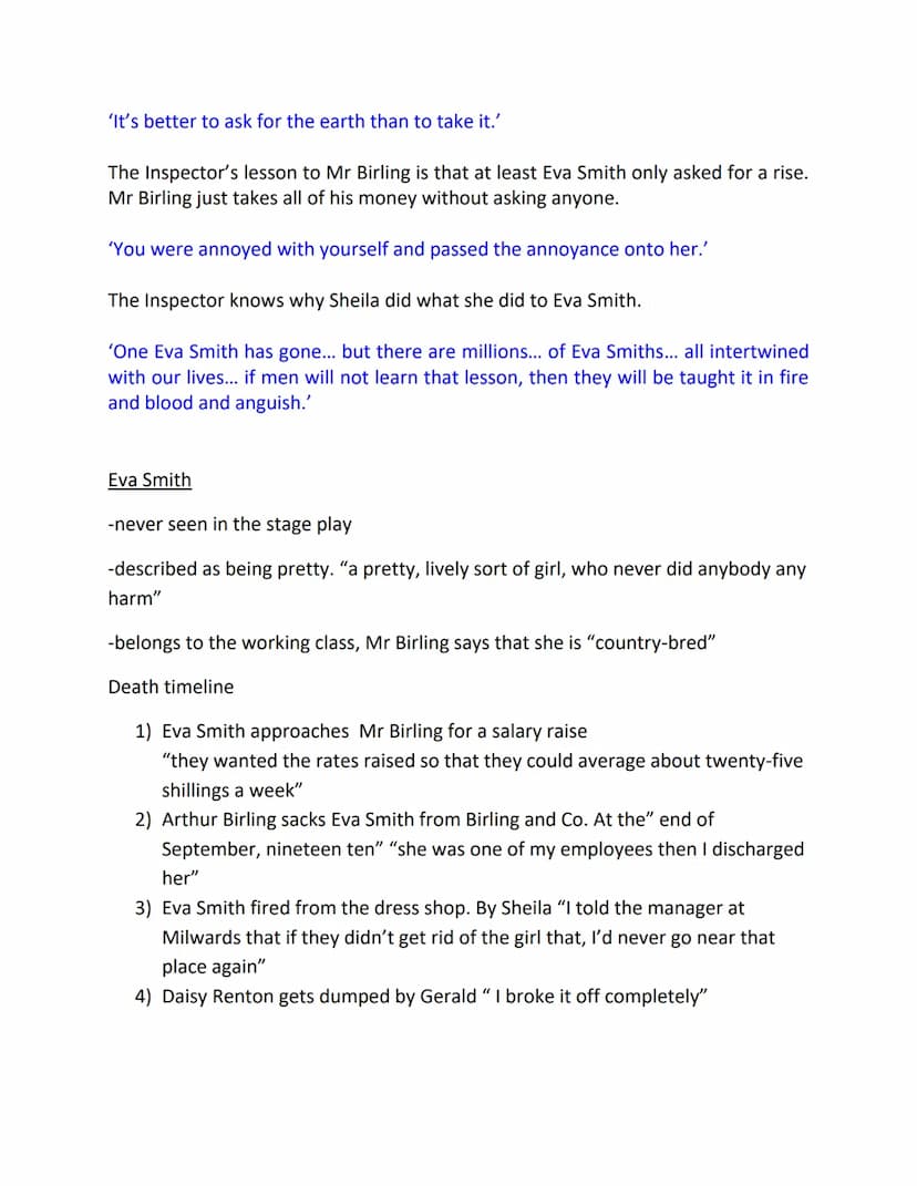 An Inspector Calls Key Quotations
Role of women/Women's rights
⇒ At this time women couldn't vote.
⇒ Mr Birling uses women as cheap labour: 