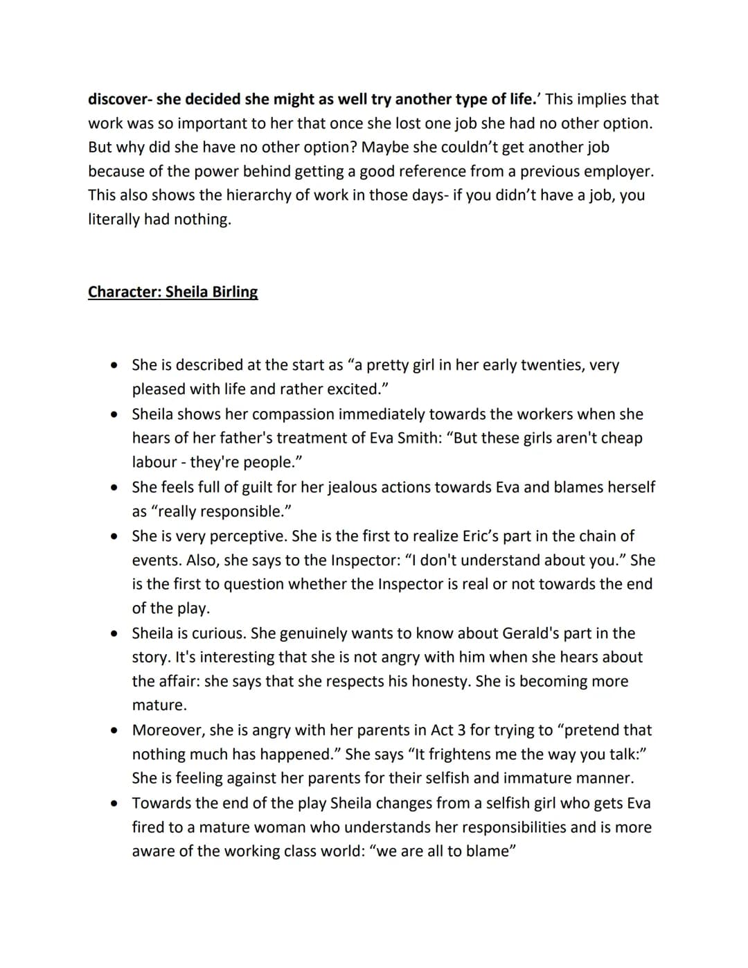 An Inspector Calls Key Quotations
Role of women/Women's rights
⇒ At this time women couldn't vote.
⇒ Mr Birling uses women as cheap labour: 