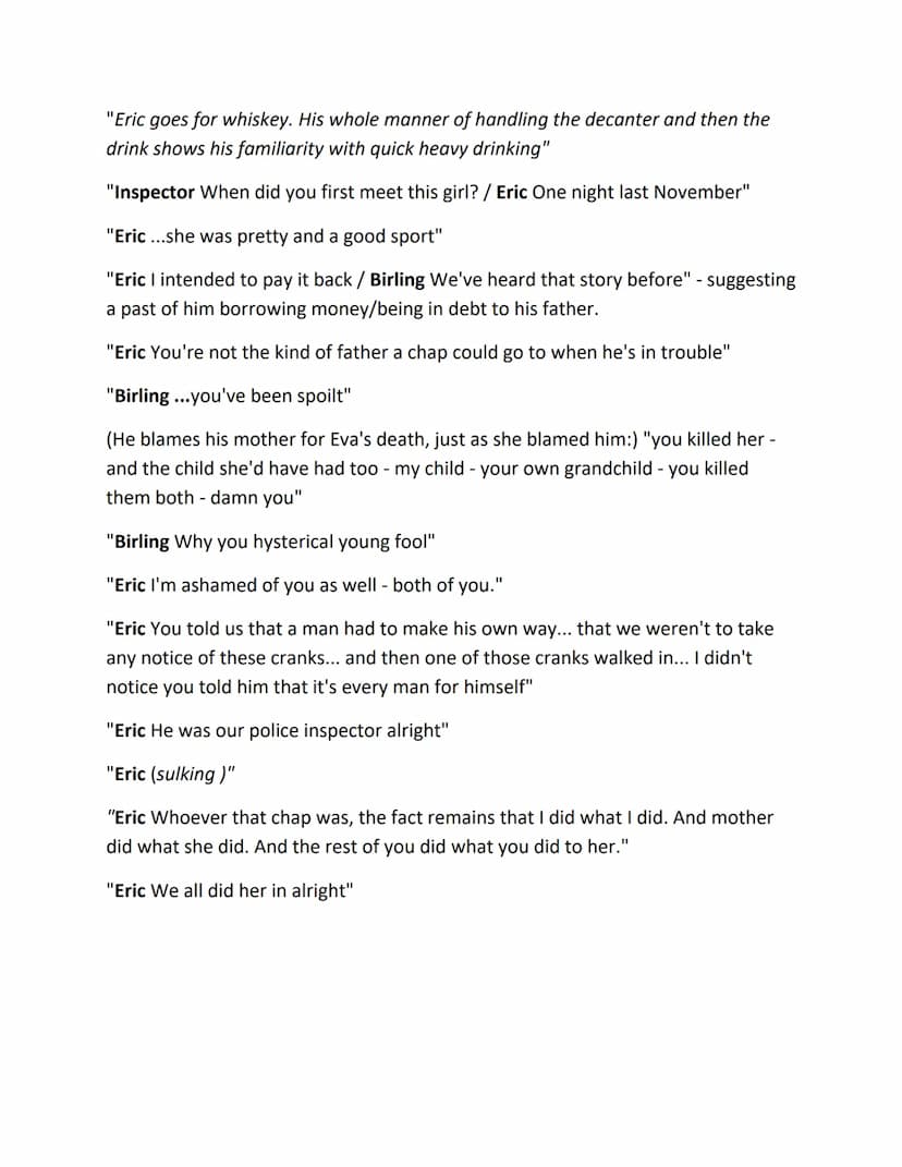 An Inspector Calls Key Quotations
Role of women/Women's rights
⇒ At this time women couldn't vote.
⇒ Mr Birling uses women as cheap labour: 