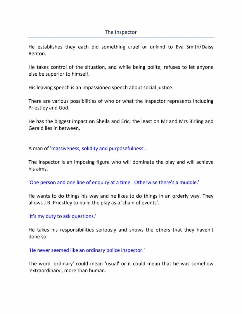 An Inspector Calls Key Quotations
Role of women/Women's rights
⇒ At this time women couldn't vote.
⇒ Mr Birling uses women as cheap labour: 