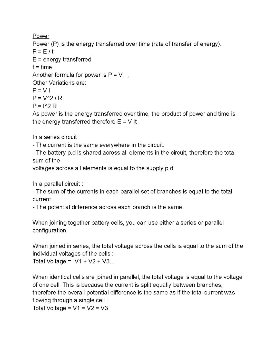 A-Level Physics | Power