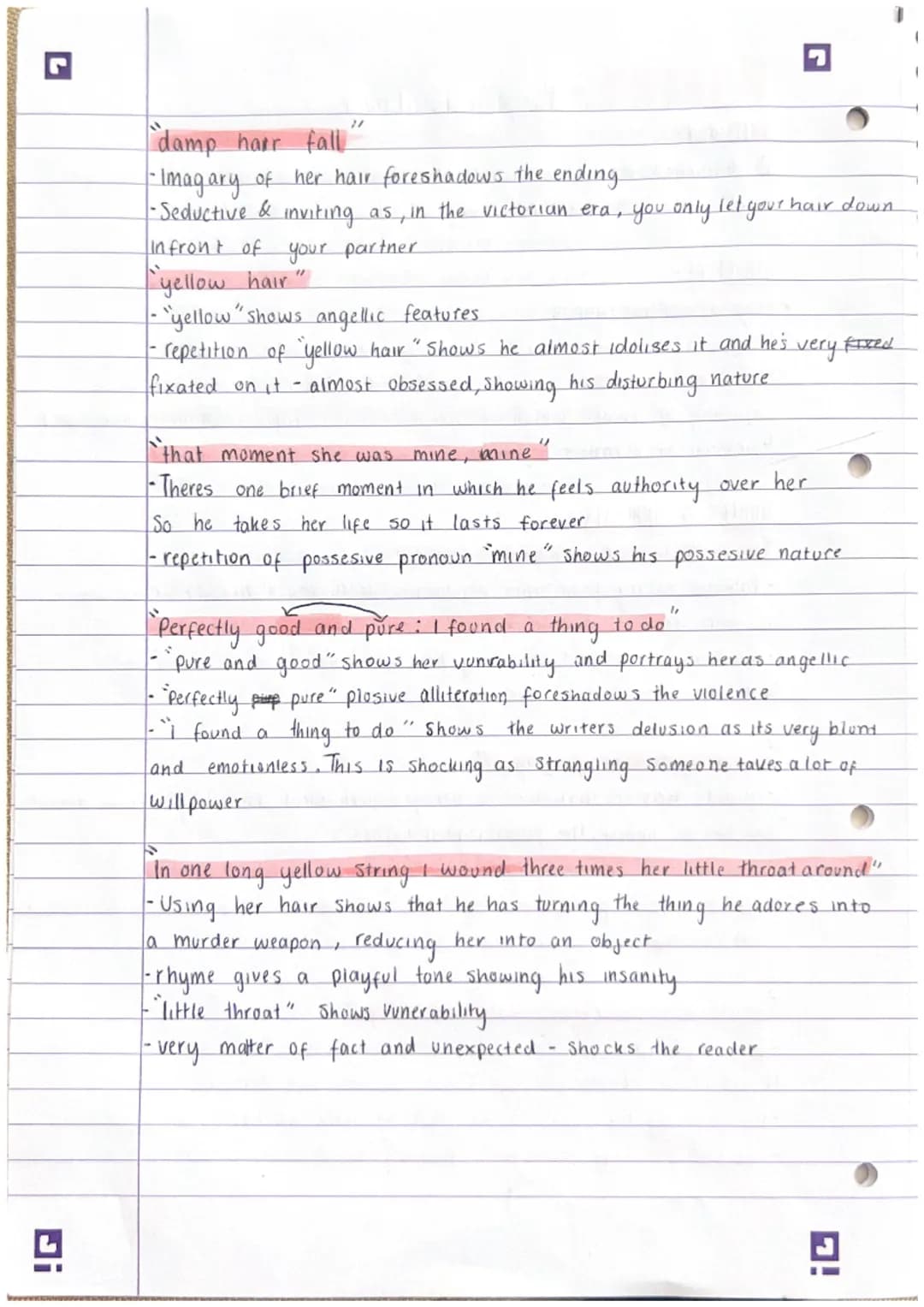 !G
POETRY - Porphyria's Lover
SUMMARY
who wants to keep his lover forever - so he kills
A disturbed man.
her. He sits with her dead body.
wh