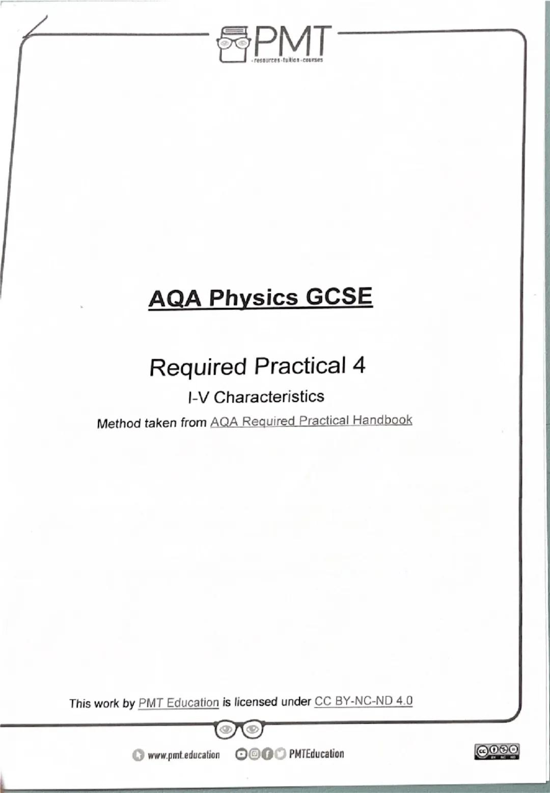 PMT
resources-tuition-courses
AQA Physics GCSE
Required Practical 1
Specific Heat Capacity
Method taken from AQA Required Practical Handbook