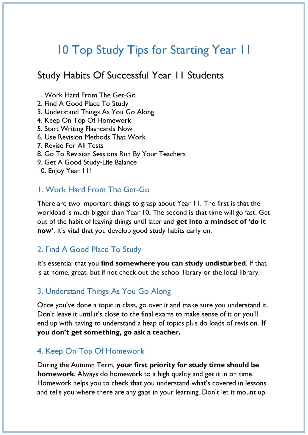 Fun Study Tips and Revision Tricks for Year II Students