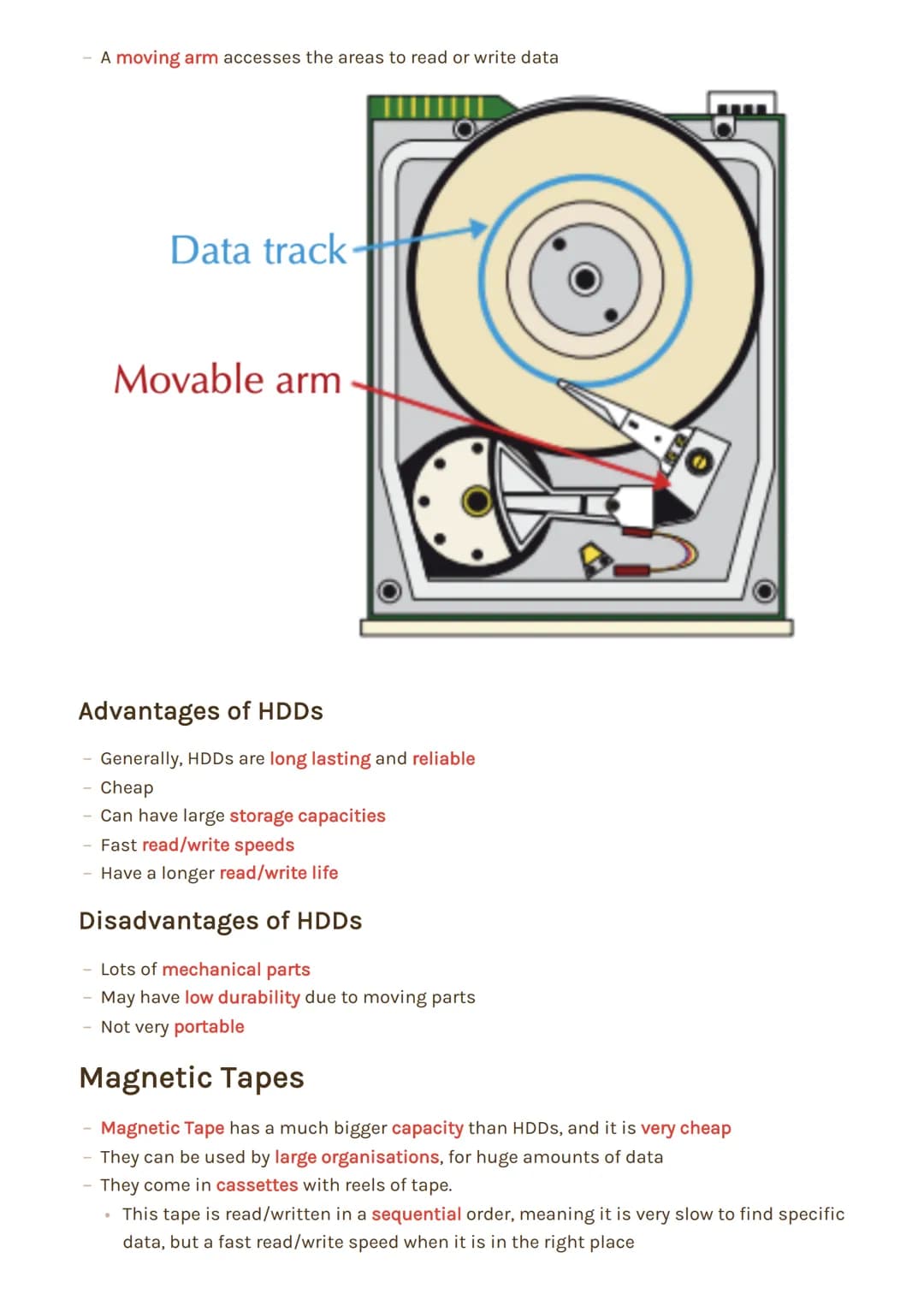 Secondary Storage
1.2 Memory and Storage
Secondary storage -> non-volatile storage where data (like the operating system, program
files are 