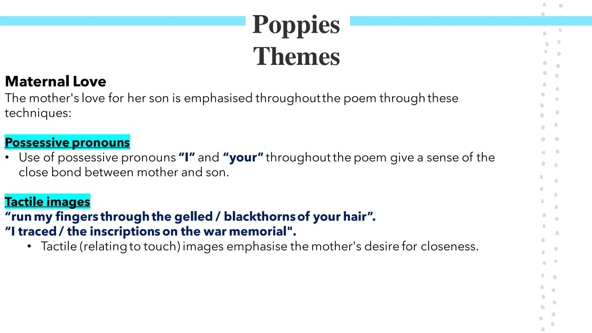 Poppies
Poetry GCSES Poppies
Jane Weir wrote Poppies as a dramatic monologue, which is a form of poetry where an
imagined speaker addresses 