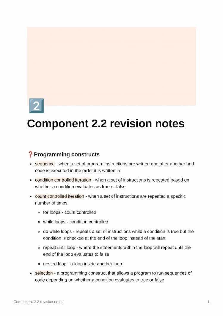 Know Component 2.2 revision notes thumbnail