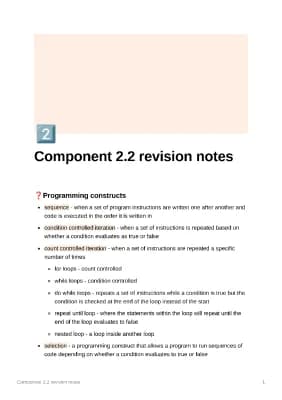 Know Component 2.2 revision notes thumbnail