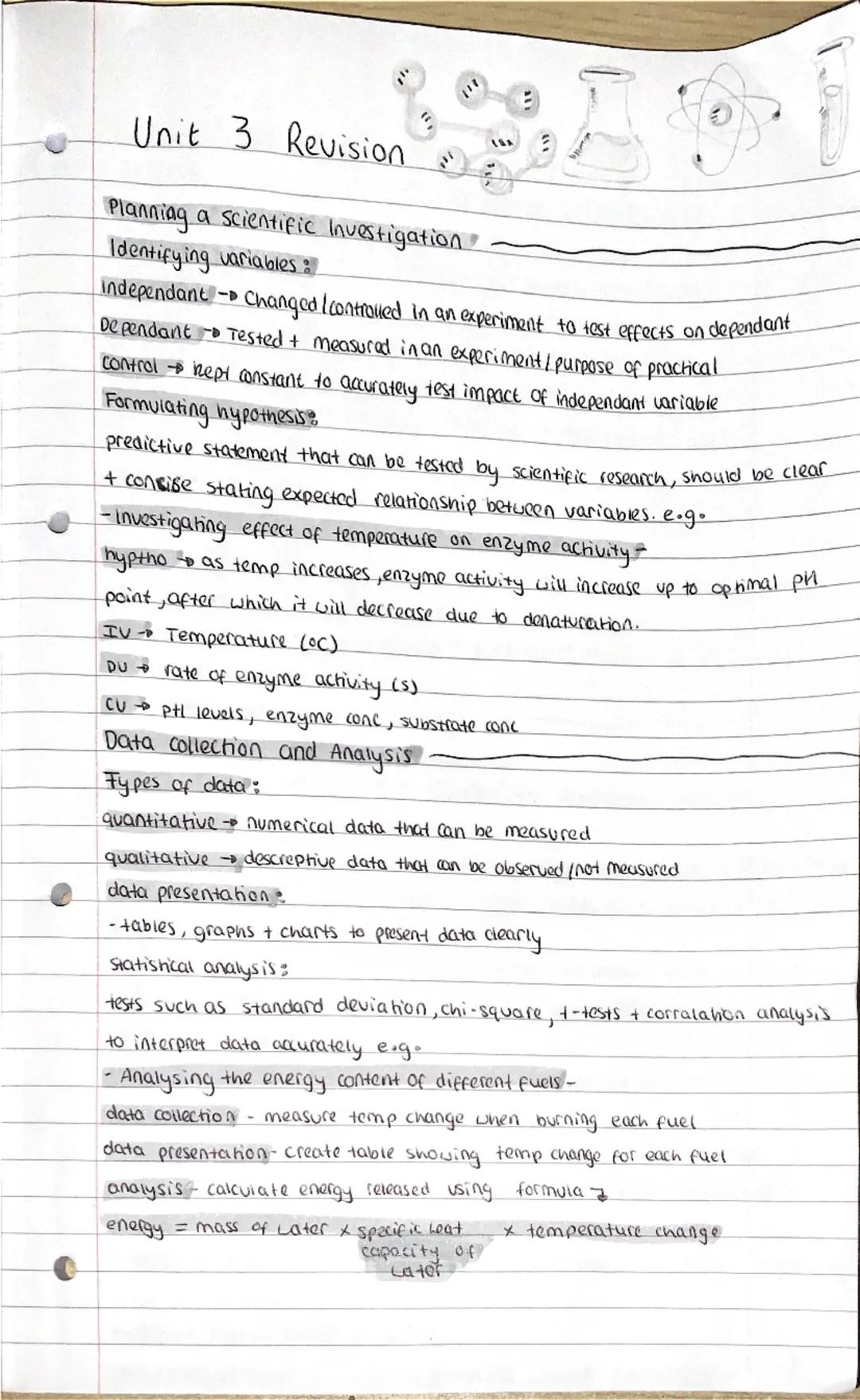 BTEC level 3 applied science Unit 3 mock
