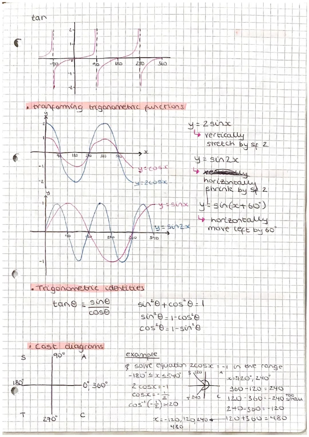 T
Trigonometry
.
• Trigonmetry
opposite
0
adjacent
0 = sin()
0 = cos(a)
9: tan (8)
hypotenuse
1.
B
non-right angled triangles.
area of
trian