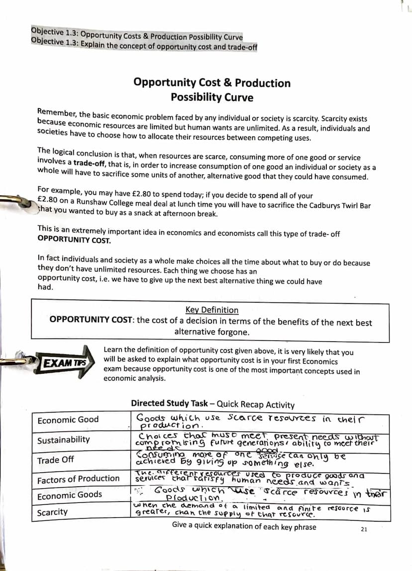 Objectives 1.1: Evaluate rationality as a way of understanding the behaviour of economic agents and
evaluate, using examples, the problem of