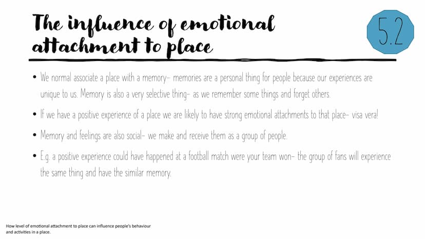 Changing
spaces;
making
places
Revision powerpoint What's in a
●
How does one place differ to another?
What are the similarities and interco