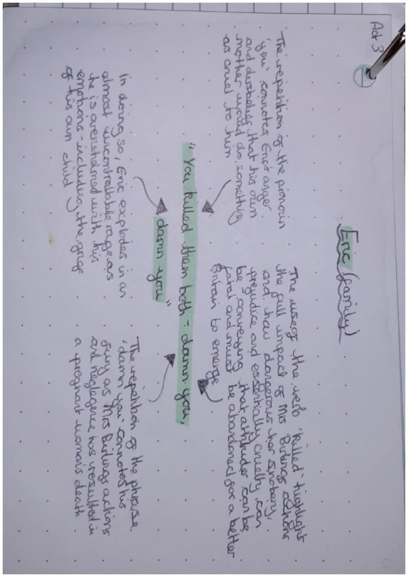Eric Biding (social responsibility)
The curse of the sheroncal question.
defying his fathe" paints out
the hypocrity of sacking Eva Smith
fo