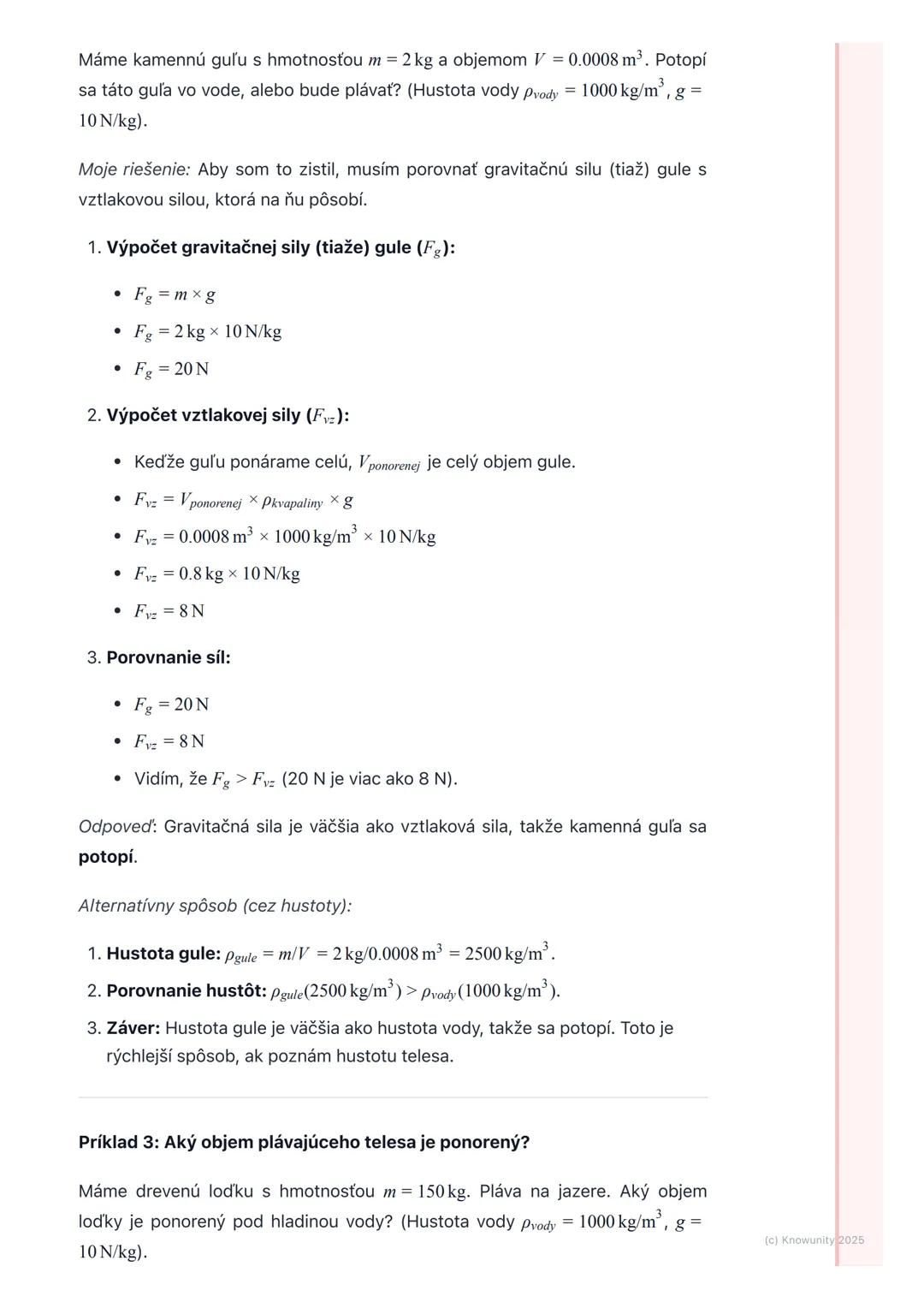 # Vztlaková sila a Archimedov
zákon

1. Prehľad a úvod

Dnes sa budeme učiť o vztlakovej sile a Archimedovom zákone. Je to dôležité,
lebo ná