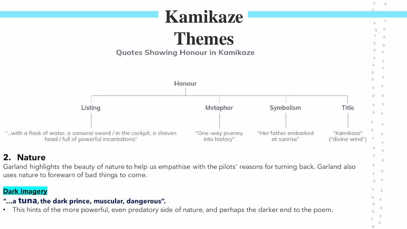 Kamikaze!
Poetry GCSEs Kamikaze
Summary & Key Ideas
In Beatrice Garland's Kamikaze, the speaker describes her father, a Kamikaze pilot, head