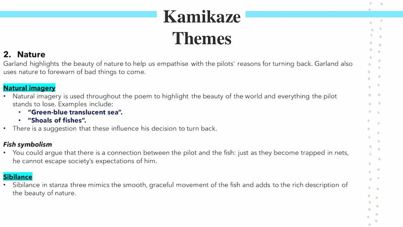 Kamikaze!
Poetry GCSEs Kamikaze
Summary & Key Ideas
In Beatrice Garland's Kamikaze, the speaker describes her father, a Kamikaze pilot, head