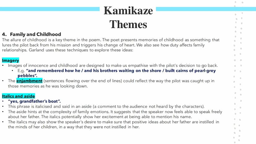 Kamikaze!
Poetry GCSEs Kamikaze
Summary & Key Ideas
In Beatrice Garland's Kamikaze, the speaker describes her father, a Kamikaze pilot, head