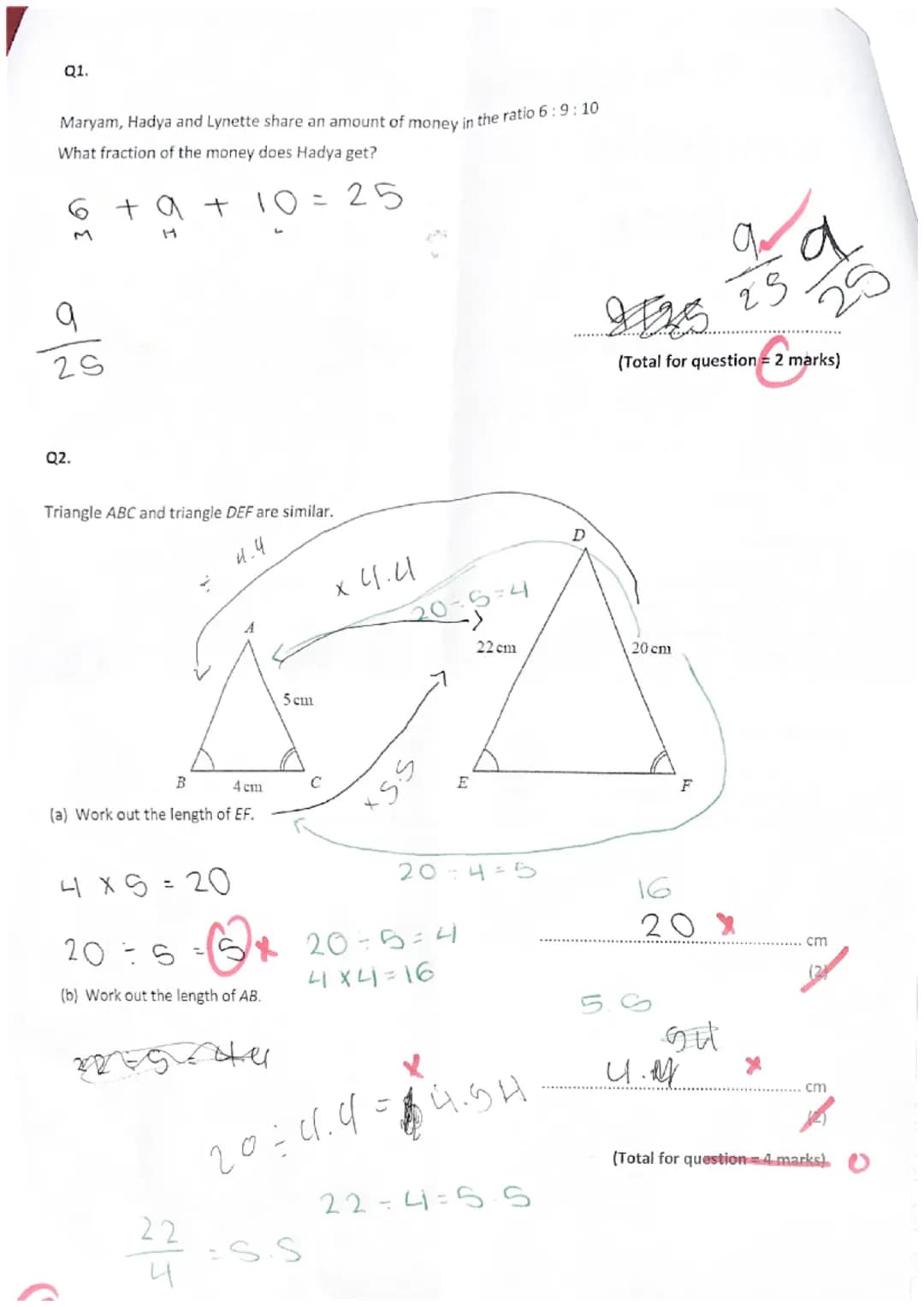 Year 9 Assessment 4
Foundation
Calculator
Name
Teacher
Instructions
•
The time for the
Answer all questi
You are allowed to use a calculator