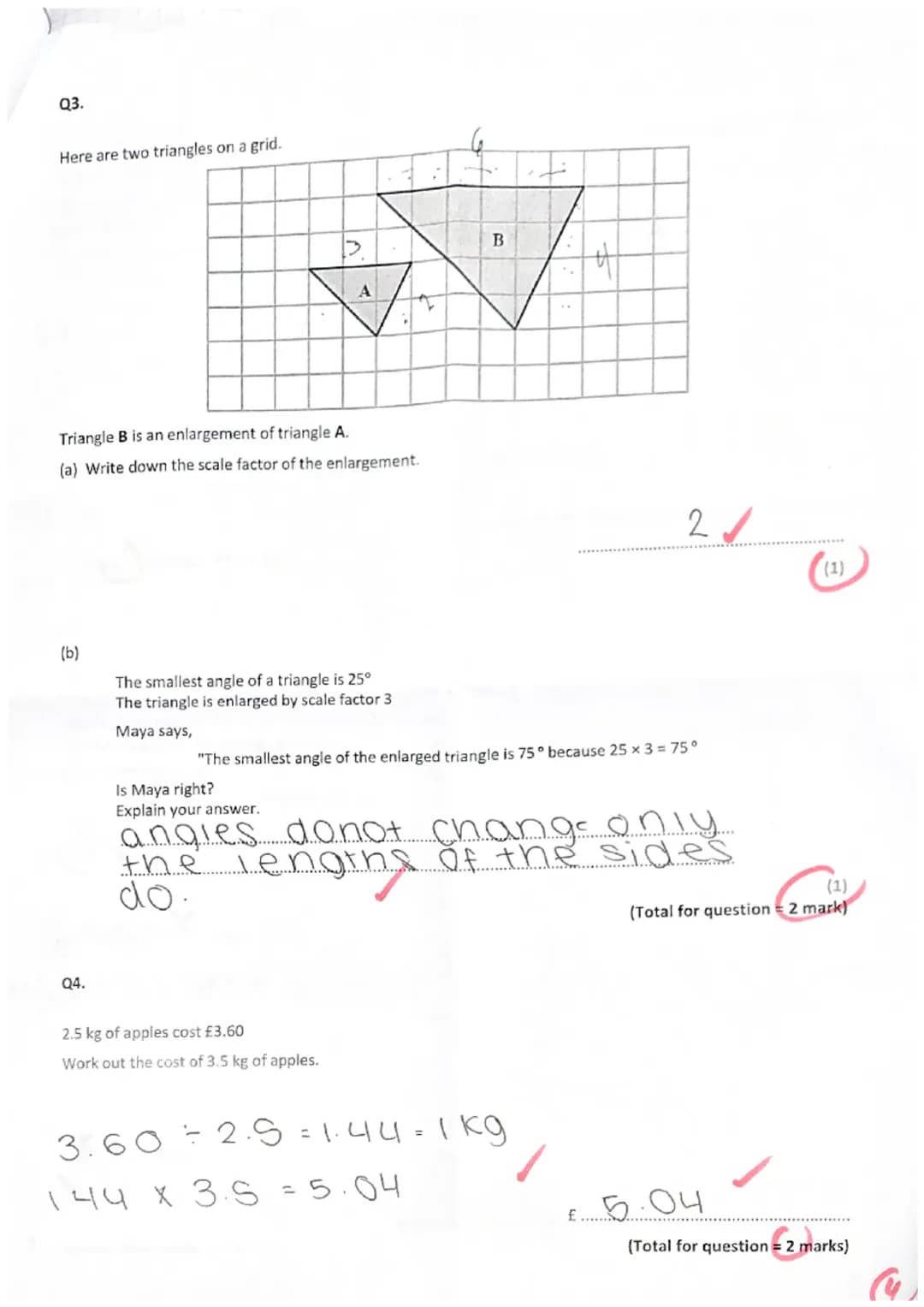 Year 9 Assessment 4
Foundation
Calculator
Name
Teacher
Instructions
•
The time for the
Answer all questi
You are allowed to use a calculator