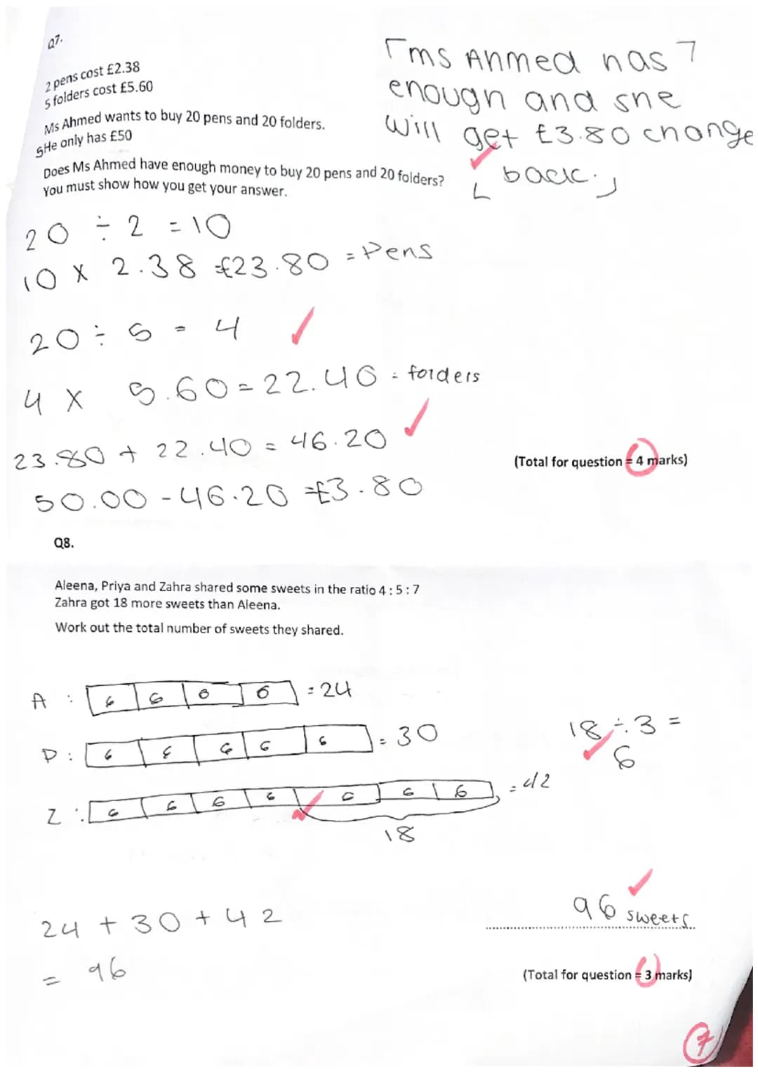 Year 9 Assessment 4
Foundation
Calculator
Name
Teacher
Instructions
•
The time for the
Answer all questi
You are allowed to use a calculator