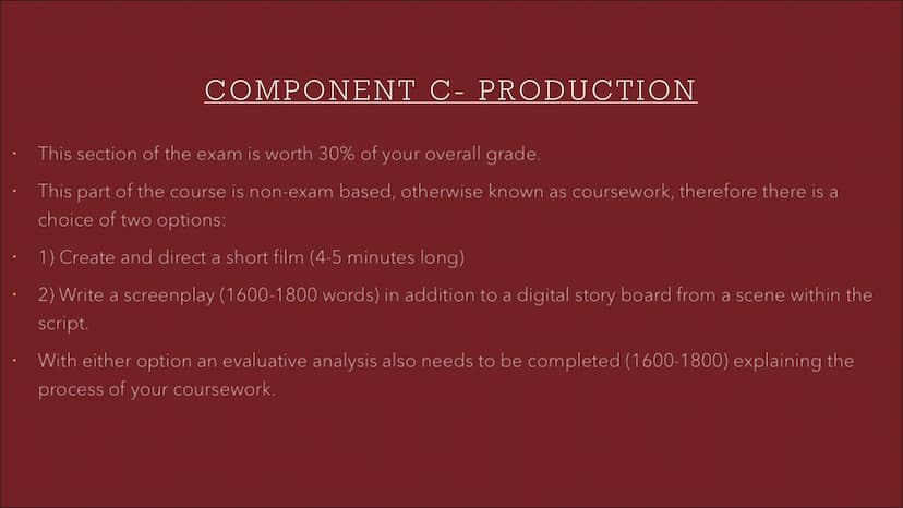 EDUQAS A-LEVEL FILM
STUDIES
Year One Complete Guide CONTENT PAGE
Introduction to the course
Mise-En-Scene
Sound
Cinematography
Editing
Perfo