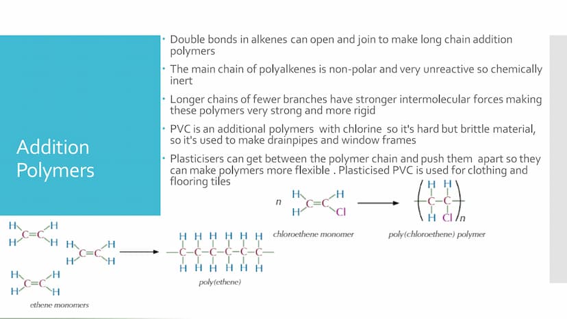 Alkenes What's an
alkene?
SHAKE->>>>
Akenes molecules have at least one C=C double covalent bond
• Alkenes are unsaturated and can make more