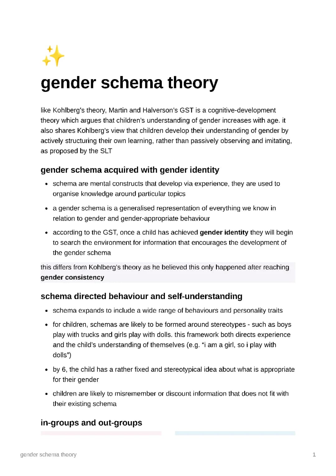 How Gender Schema Theory Affects Kids