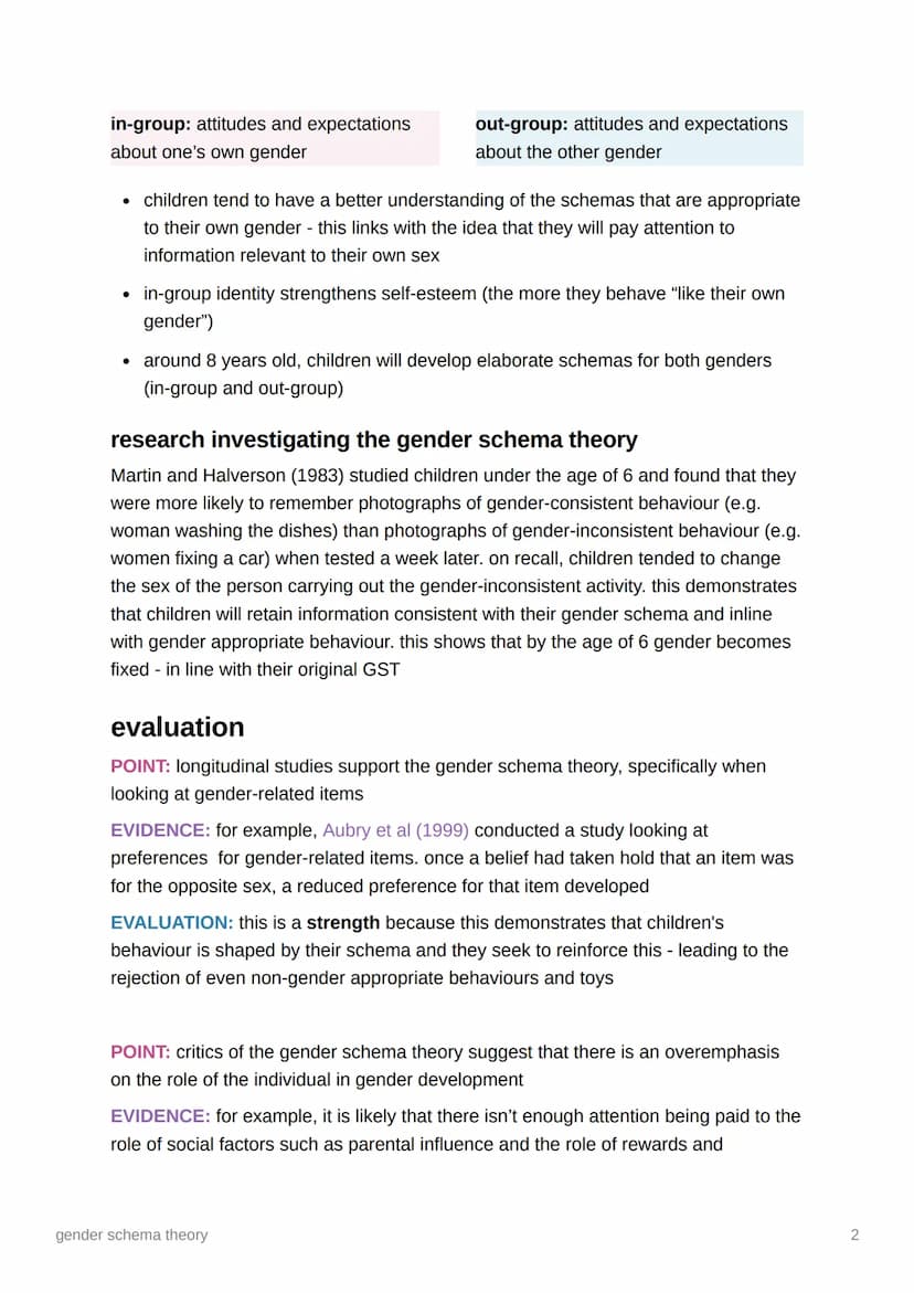 A
gender schema theory
like Kohlberg's theory, Martin and Halverson's GST is a cognitive-development
theory which argues that children's und