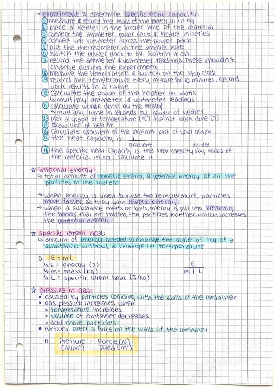 # PHYSICS REVISION

* Solids, liquids & gases:

* solids - closely packed together
- vibrate around their position - cannot be easily compre