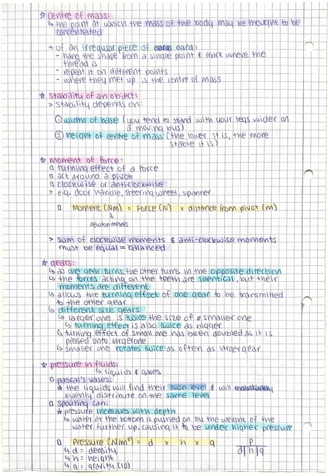 # PHYSICS REVISION

* Solids, liquids & gases:

* solids - closely packed together
- vibrate around their position - cannot be easily compre