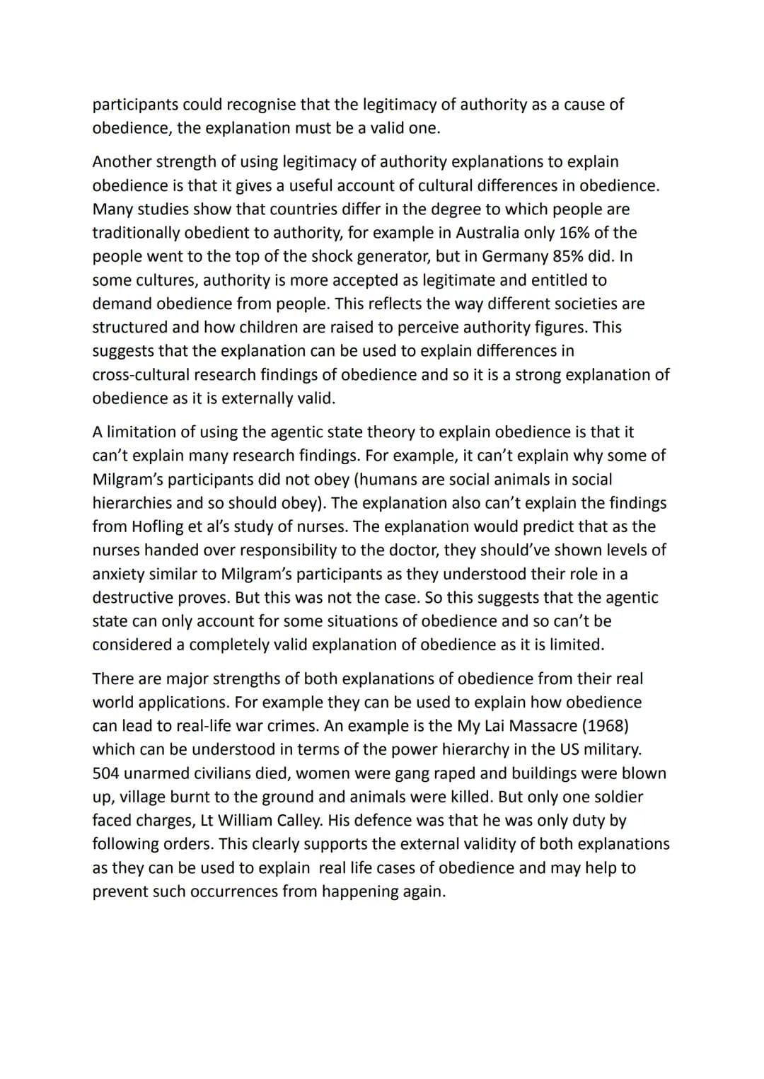 Essay 6: Describe and evaluate one or more explanations of obedience
These explanations focus on how the dynamics of social hierarchies that