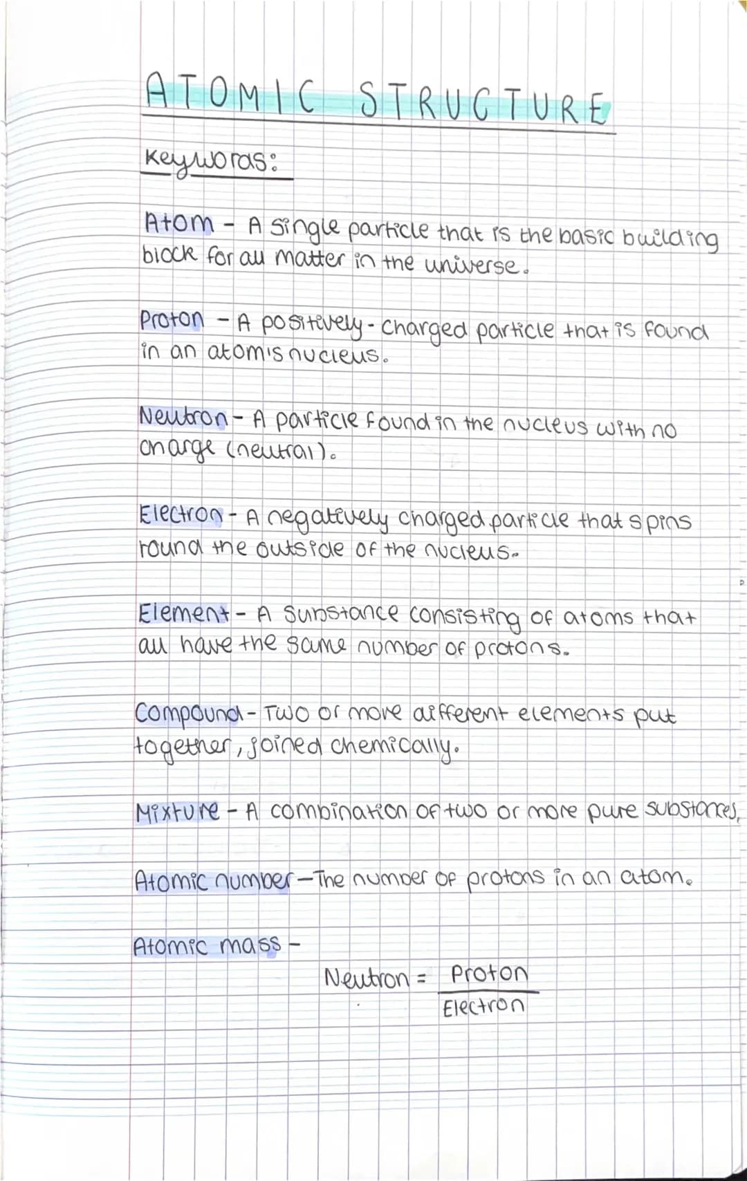 Atomic Structure: Worksheets, Notes, and Diagrams for Class 8, 9, and 11